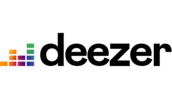Logo von Deezer mit einem stilisierten Equalizer aus bunten Balken links und dem Schriftzug „deezer“ in schwarzer Schrift.