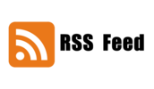 Orangefarbenes RSS-Symbol mit weißem Funksignal in einem Quadrat, Symbol für den RSS-Feed eines Podcasts oder Blogs.