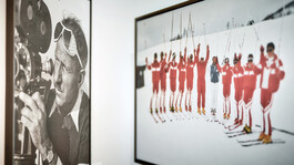 Historische Skifotografien in schwarz-weiß und Farbe aus dem Skimuseum St. Anton.