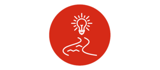 Icon of a light bulp hovering over a river