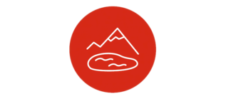 Icon of a mountain lake