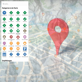 Screenshot des Interface der Interaktiven Karte