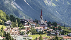 Pettneu am Arlberg in summer within the mountainous Stanzer Valley