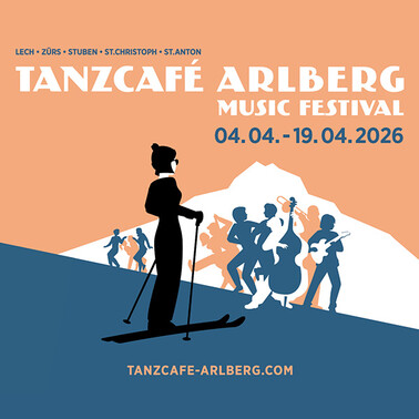 Tanzcafe Arlberg Subject with caricatures and information about the event