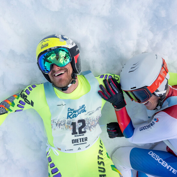 Dieter Bischof und Dominik Schranz im Ziel