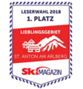 1e plaats in de lezersenquête van SkiMagazin: St. Anton is het favoriete skigebied.