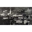 Alte Gesamtansicht von Flirsch mit Kirche und Bauernhäusern / Old panoramic view of Flirsch with church and farmhouses