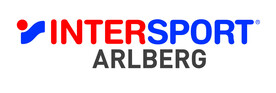 Logo von INTERSPORT Arlberg. In blauer und roter Schrift steht „INTERSPORT“, darunter in grauer Großschrift „ARLBERG“. Das Logo repräsentiert ein bekanntes Sportfachgeschäft in der Arlbergregion.