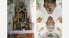 Seitenaltar mit Heiligenfigur und bemalter Decke in barocker Kirche / Side altar with saint figure and painted ceiling in baroque church