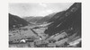 Blick durch das Stanzertal in Richtung Osten mit Dörfern entlang der Talsohle / View through the Stanzertal valley looking east with villages along the valley floor